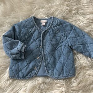 Cat & Jack Denim Blue Quilted Puffer Jacket